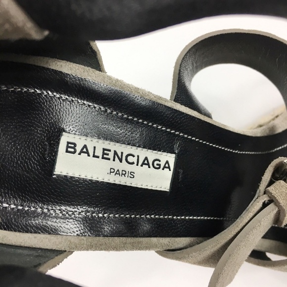 Balenciaga Suede Espadrille Wedge Sandal, Taupe - Picture 3 of 7